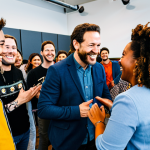 소셜 토큰 경제 - Creator Connecting with Fans**

A fully clothed and professional creator (artist, musician, or write...