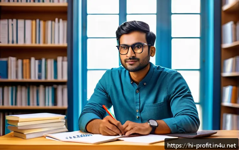 수익형 뉴스레터 운영법 - A professional home office setup with a South Asian man in his early 30s, wearing smart casual cloth...