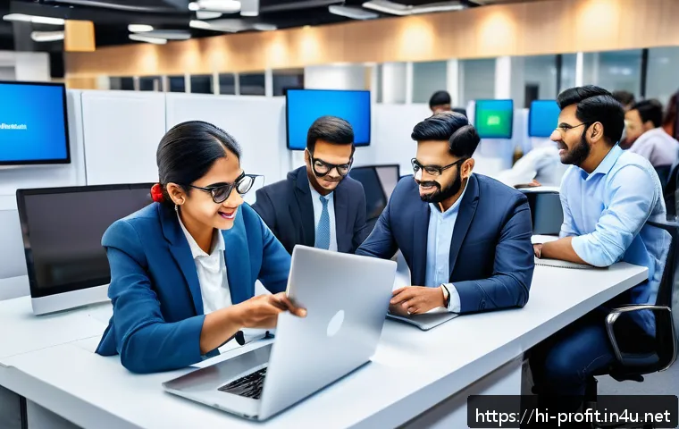 B2B 수익 모델 분석 - A professional B2B digital marketplace scene showing diverse business people from India engaging thr...