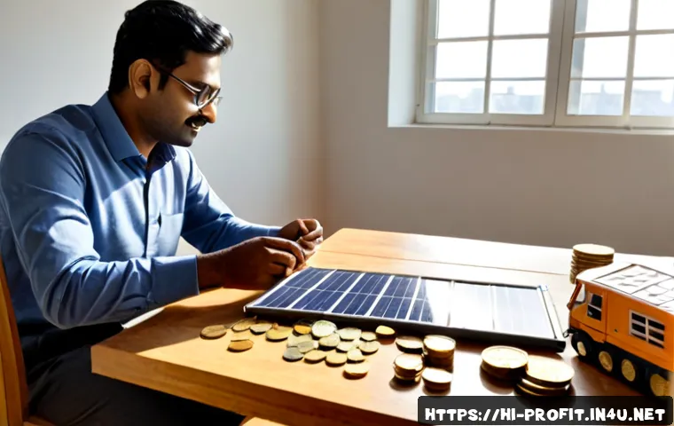 Home 17 자산 기반 수익 모델 - Photorealistic Indian entrepreneur in a bright modern apartment, calmly reviewing a diversified asse...